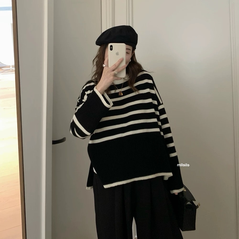Cozy Oversized 53% Wool Sweater - ASM ANNA Winter Knit for Women toteme style